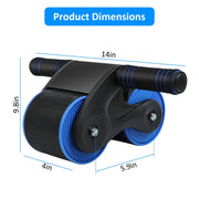 Automatic Rebound Abdominal Wheel Anti-slip AB Roller Wheel with Kneel Pad Phone Holder Home Gym Abdominal Exerciser for Men Women